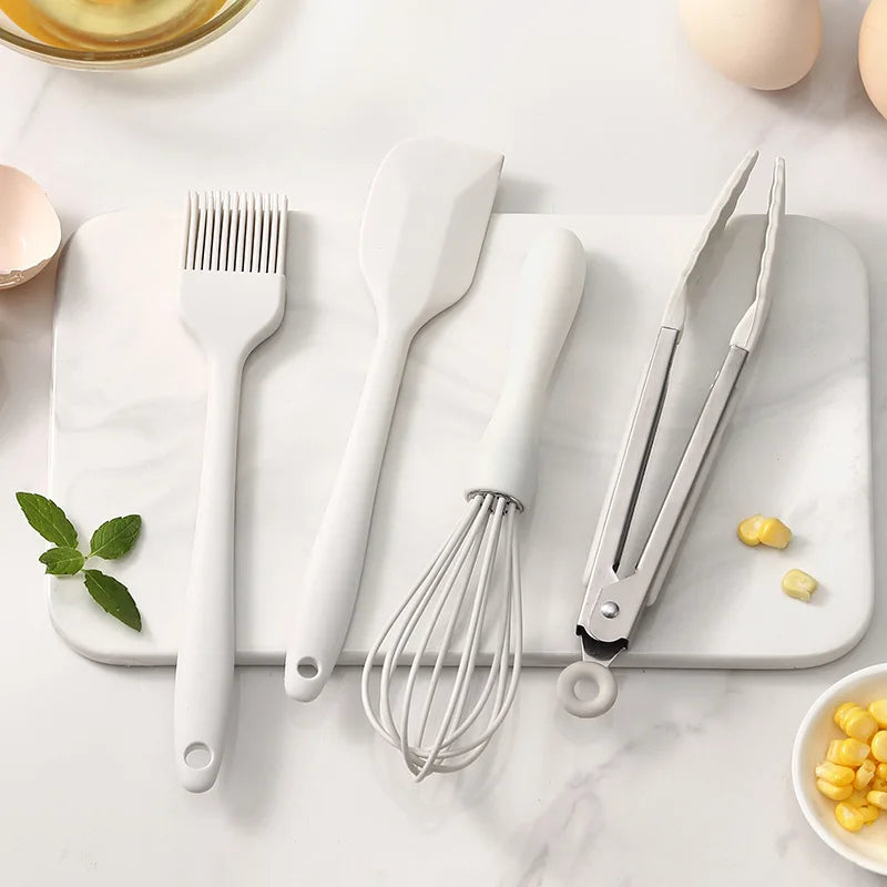 Kit de Cozinha 12 Peças Silicone Grau Alimentar – Espátula, Colher Medidora e Utensílios Práticos