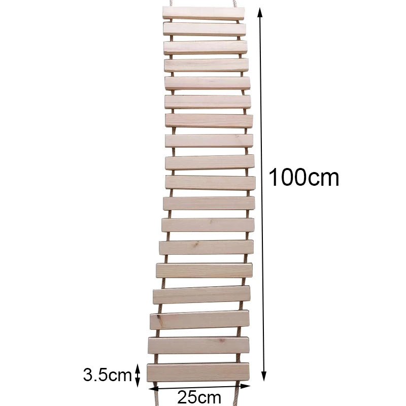 Ponte para Gatos com Escada de Sisal e Madeira - Posto de Arranhar, Brinquedo e Mobiliário para Gatos e Gatinhos, Diversos Tamanhos